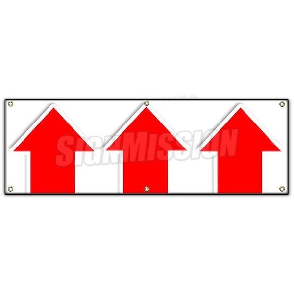 Signmission GIANT UP ARROW BANNER SIGN turn here sale follow directions straight B-72 Giant Up Arrow - main